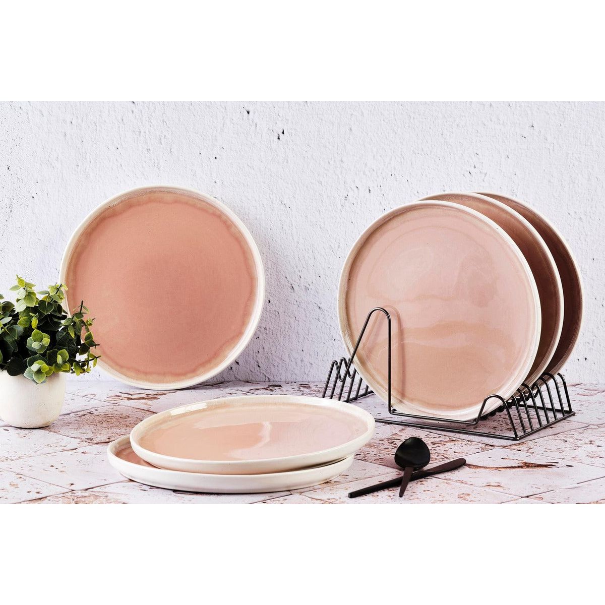 BJORN Assiette OXYGEN Ø27cm - 6 pièces - Rose poudre