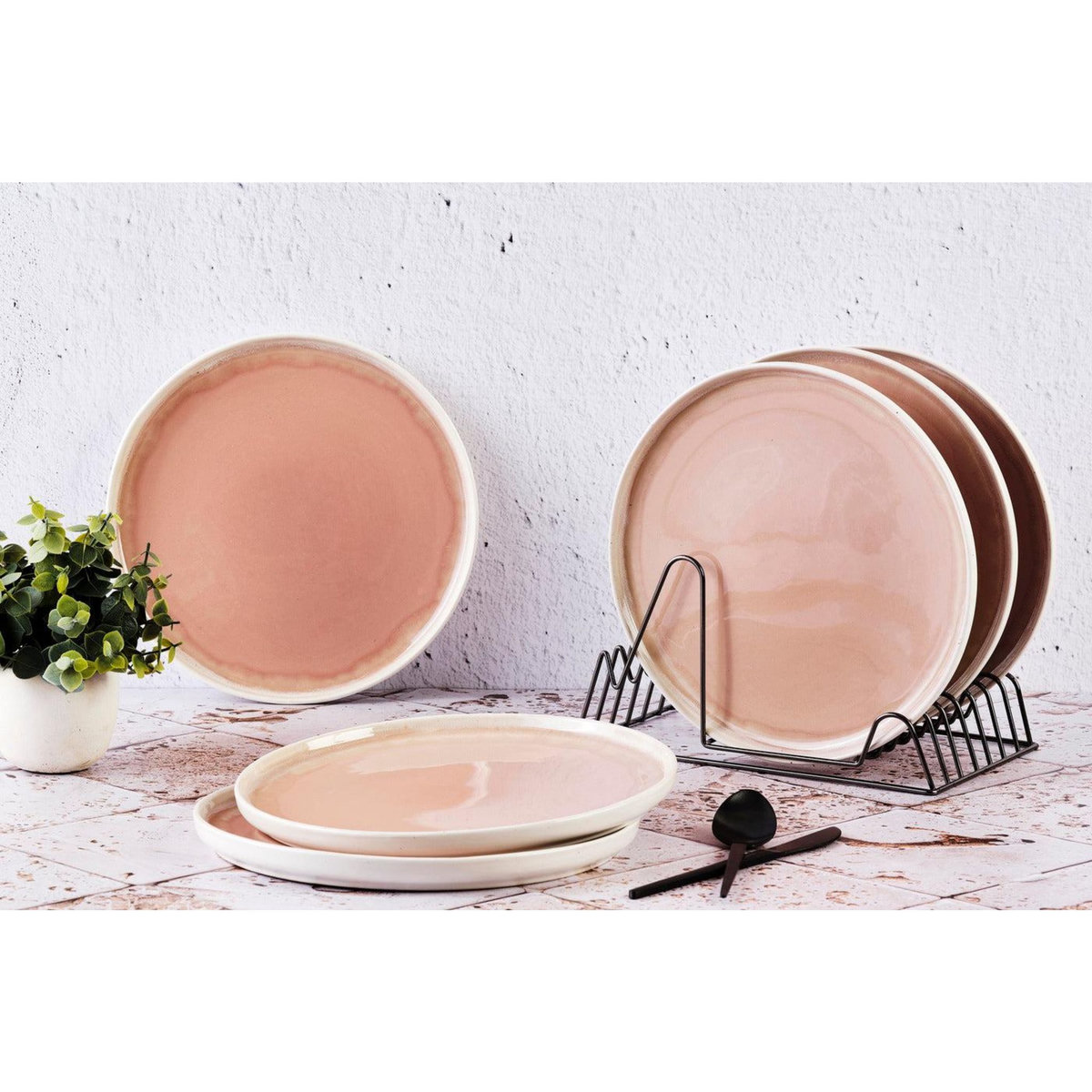 BJORN Assiette OXYGEN Ø27cm - 6 pièces - Rose poudre