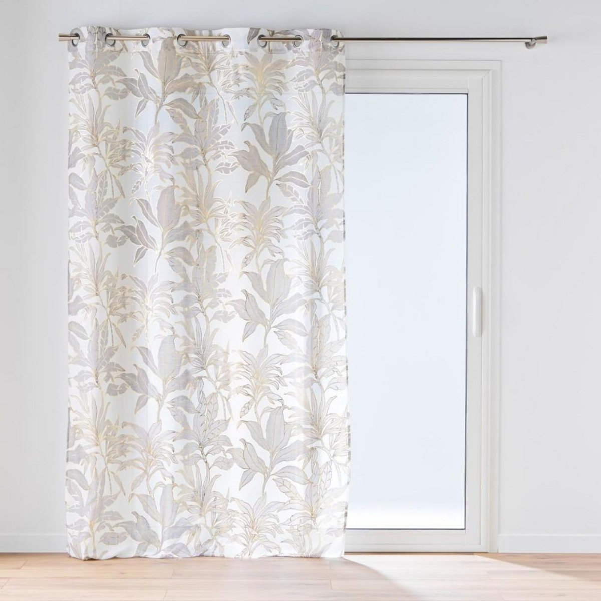 Douceur d'Intérieur Voilage à œillets 135x240 métallisé VAYANA naturel