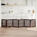 VIDAXL Barriere pour chiens avec porte 6 panneaux bois de peuplier