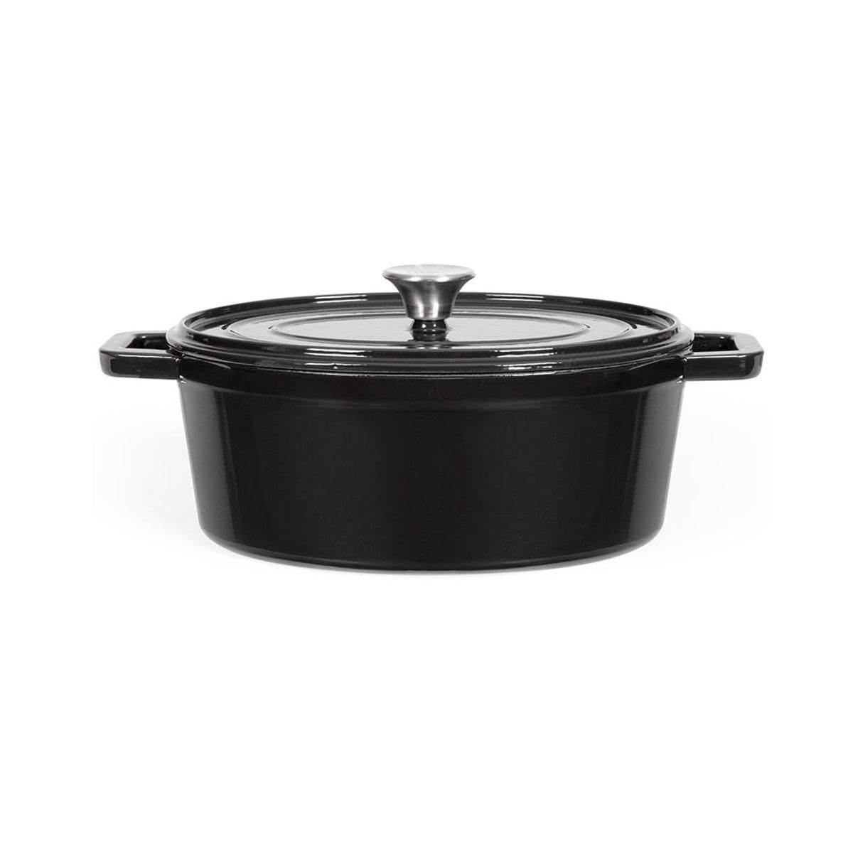 LIVOO Cocotte ovale en fonte 29cm noir - MEP129N