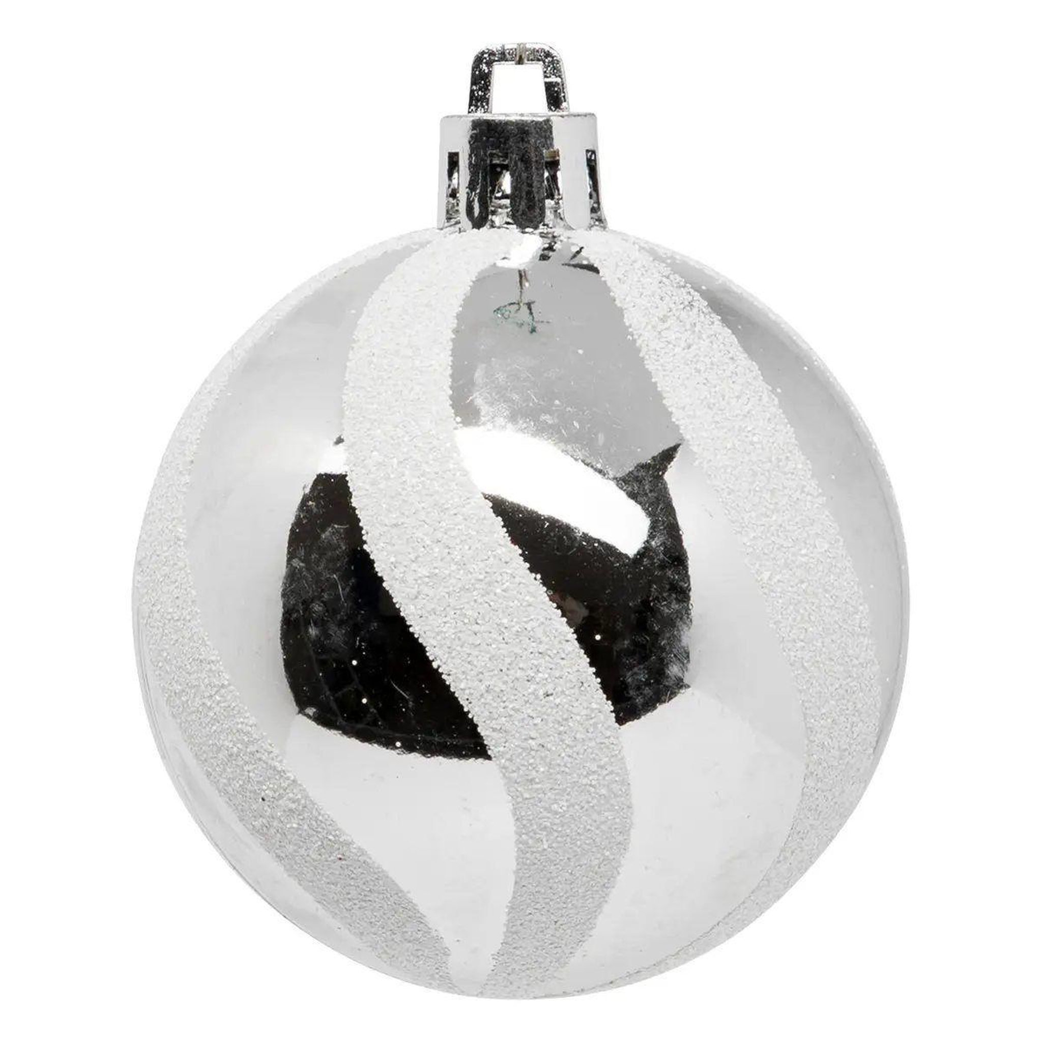 Voir la diapositive 3 : ATMOSPHERA Lot de 25 boules de noël  maison des couleurs  6cm argent & blanc