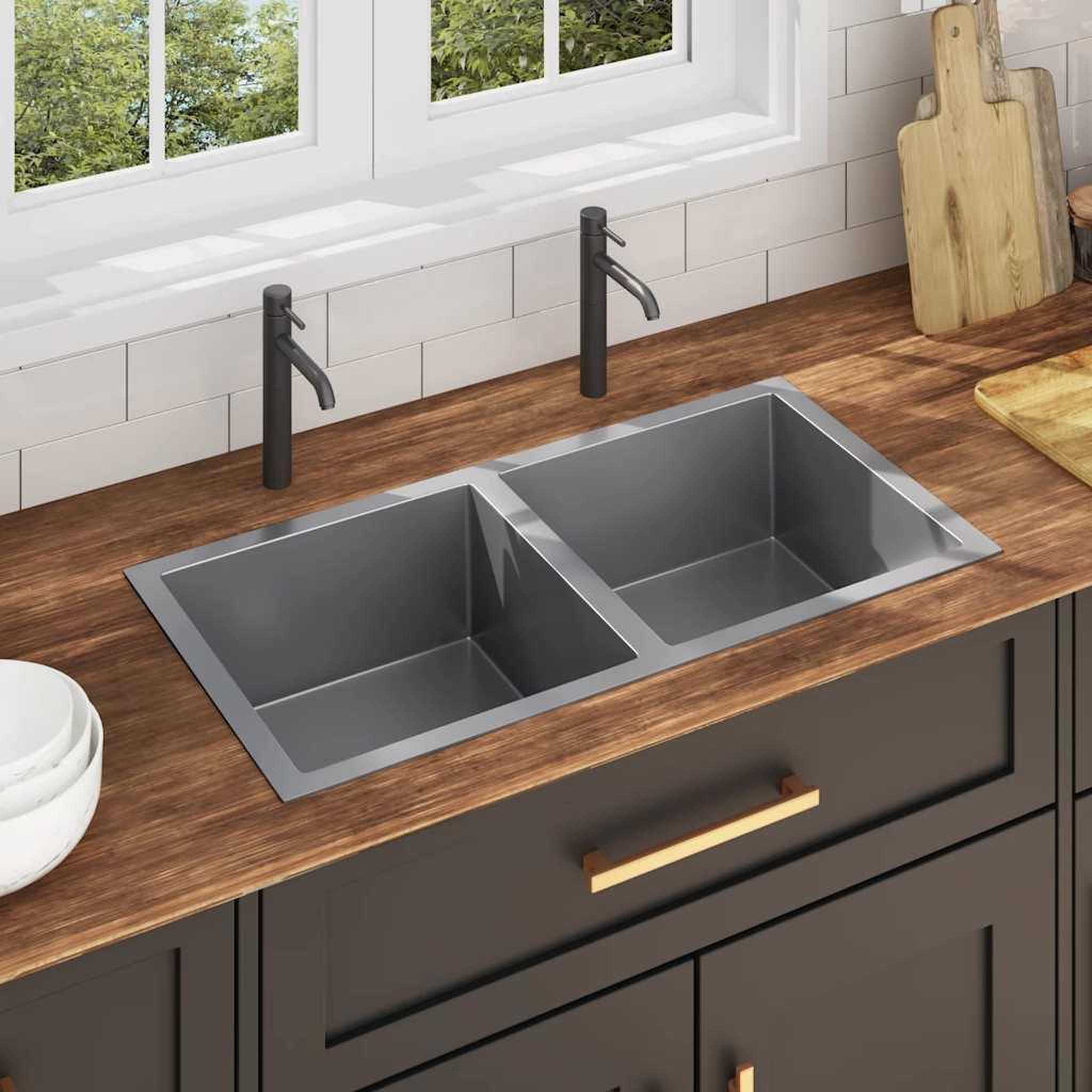VIDAXL Evier de cuisine fait main Acier inoxydable