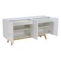 Voir la diapositive 5 : Bahut scandinave SNOW blanc, 4 portes 2 tiroirs L160cm