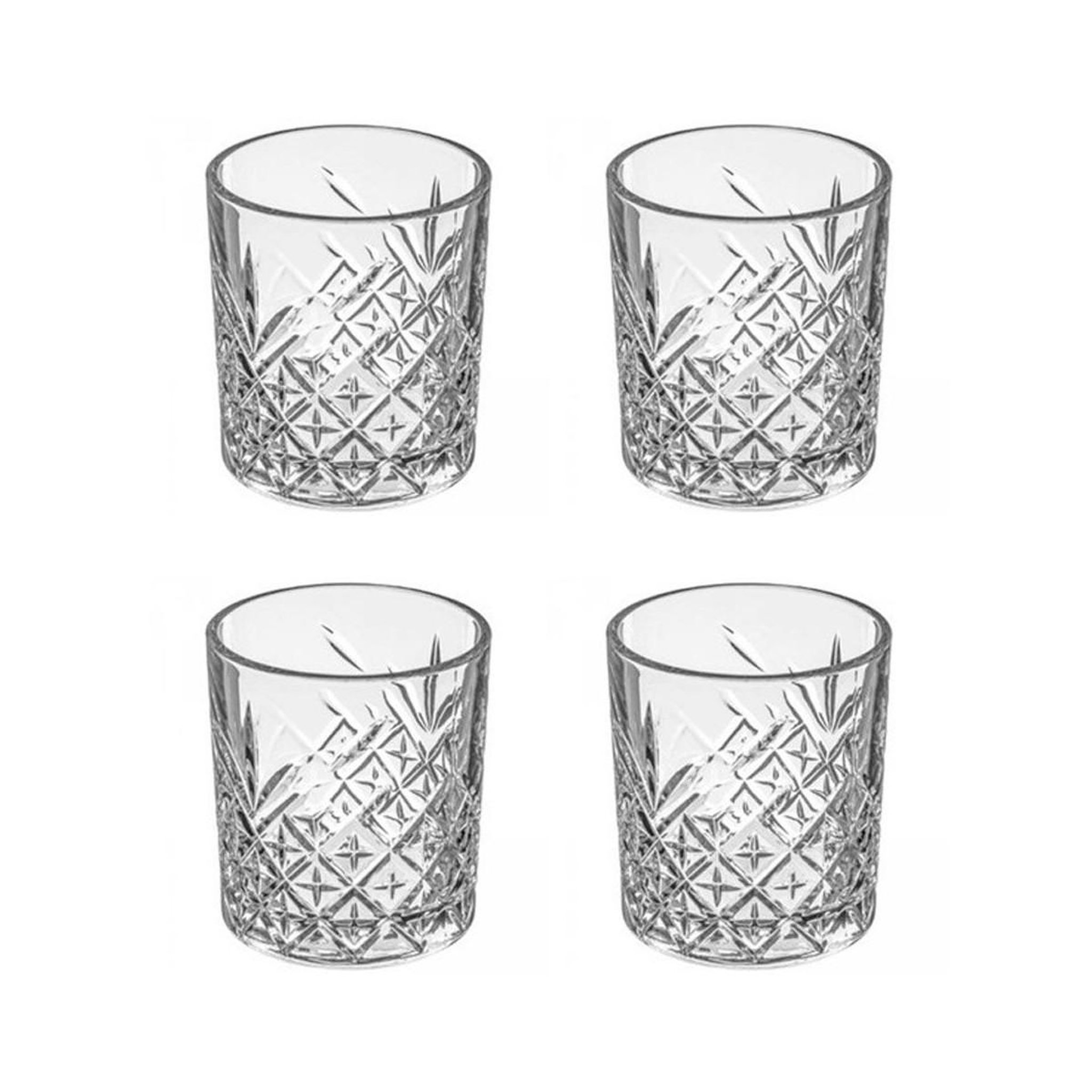 SECRET DE GOURMET Lot de 4 verres whisky  timeless  34cl transparent