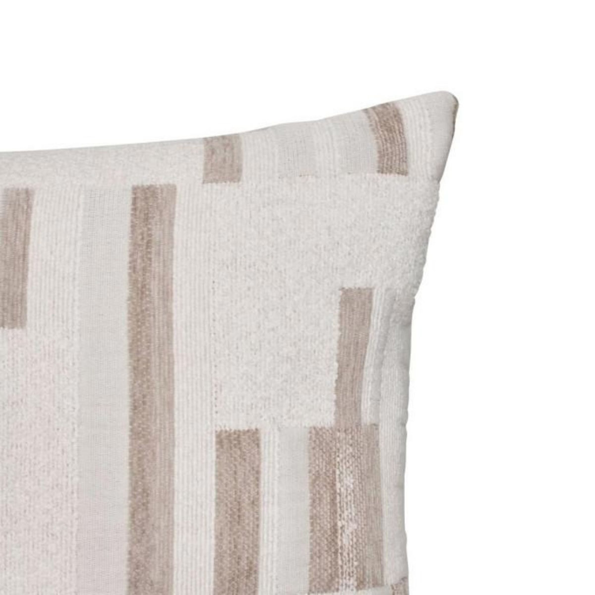 ATMOSPHERA Coussin Déco en Jacquard Chenillé  Calix  30x50cm Beige