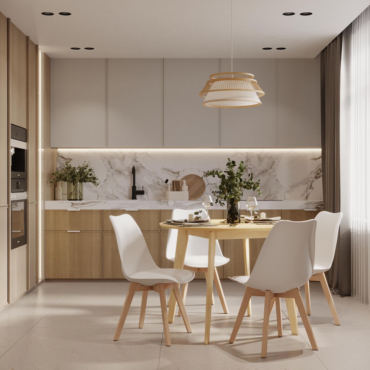 Rendez vous déco Table ronde 4 personnes en bois clair D100 cm - Réno