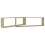 Voir la diapositive 5 : VIDAXL Etageres cube murales 2 pcs chene sonoma bois d'ingenierie
