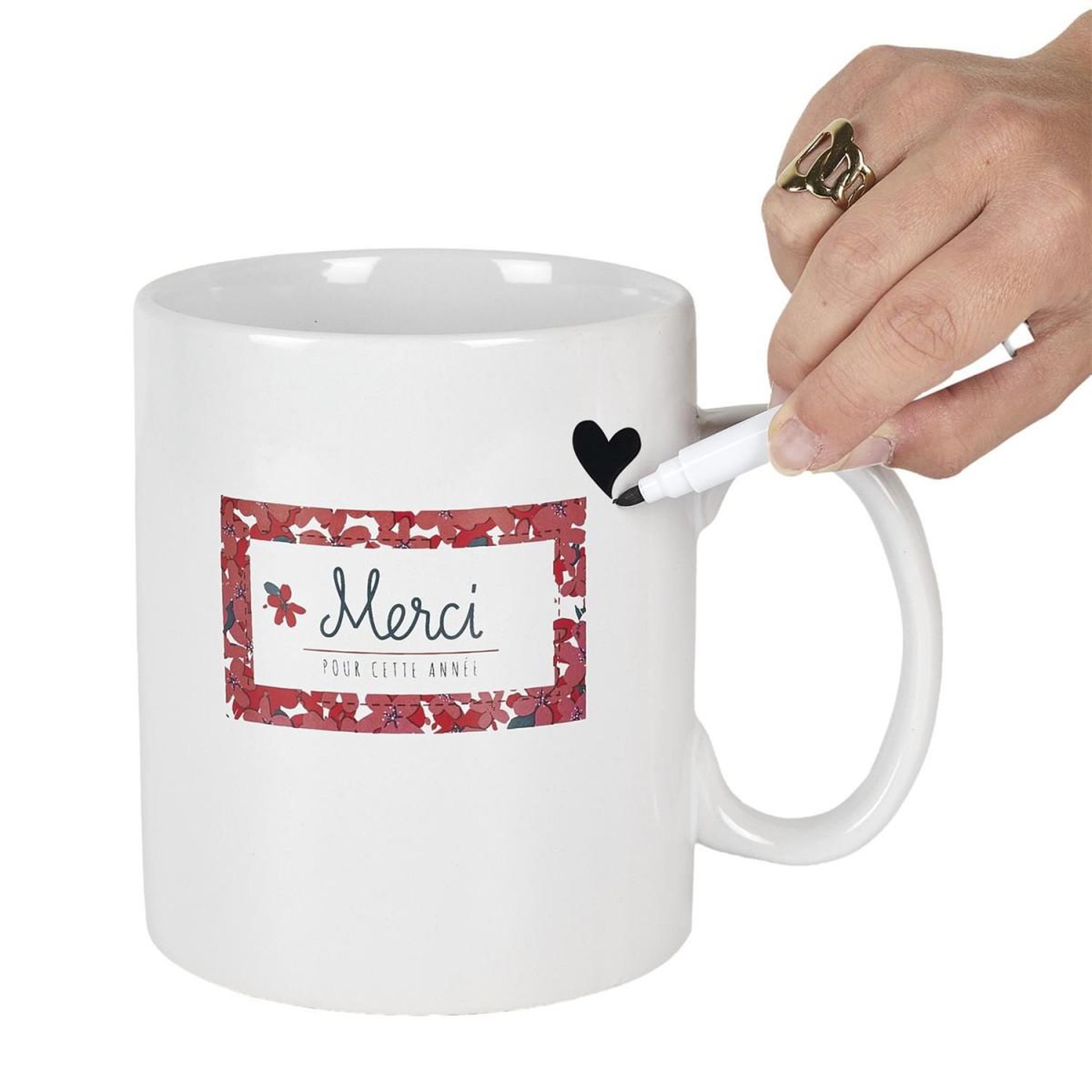 Voir la diapositive 3 : The concept Factory Mug xxl & stylo  merci  80cl blanc