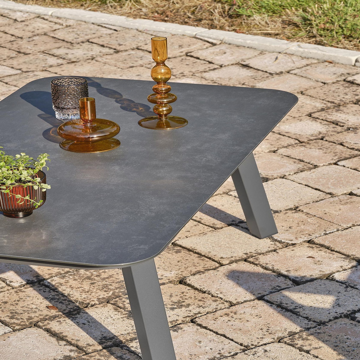 DCB GARDEN Salon de jardin 4 places en aluminium