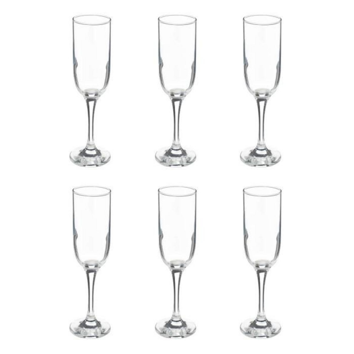 SECRET DE GOURMET Lot de 6 Flûtes à Champagne  Clara  21cl Transparent