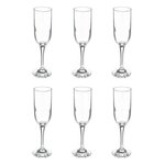SECRET DE GOURMET Lot de 6 Flûtes à Champagne  Clara  21cl Transparent