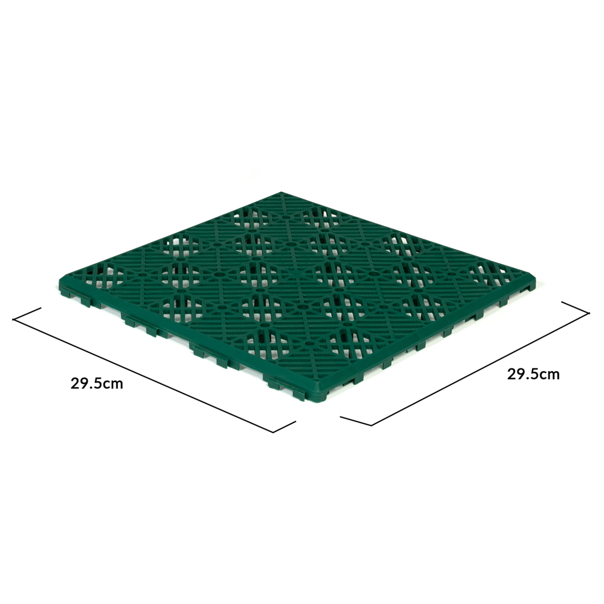 Voir la diapositive 3 : ID MARKET Lot de 10 dalles caillebotis de jardin vert 29.5x29.5 cm