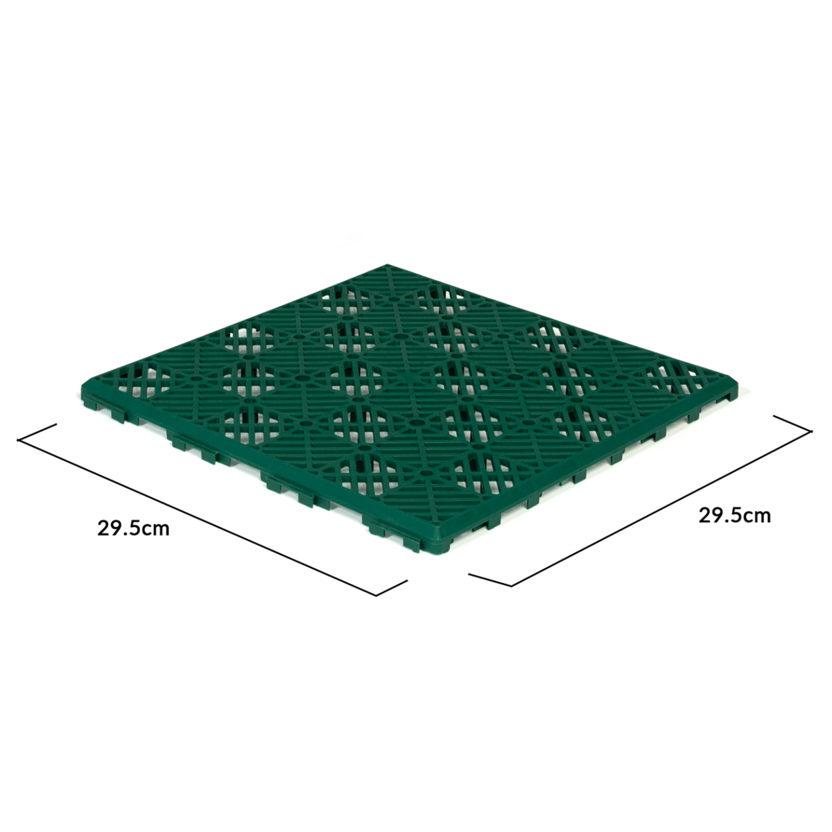 ID MARKET Lot de 10 dalles caillebotis de jardin vert 29.5x29.5 CM