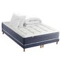 Voir la diapositive 1 : IDLITERIE Ensemble Matelas Ressort 7 zones + Mémoire de forme + Sommier KING STYLE + couette + oreillers - Fabriqué en France