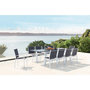 Voir la diapositive 2 : CONCEPT USINE Table de jardin extensible et 10 chaises alu-toile PVC blanc AREZZO