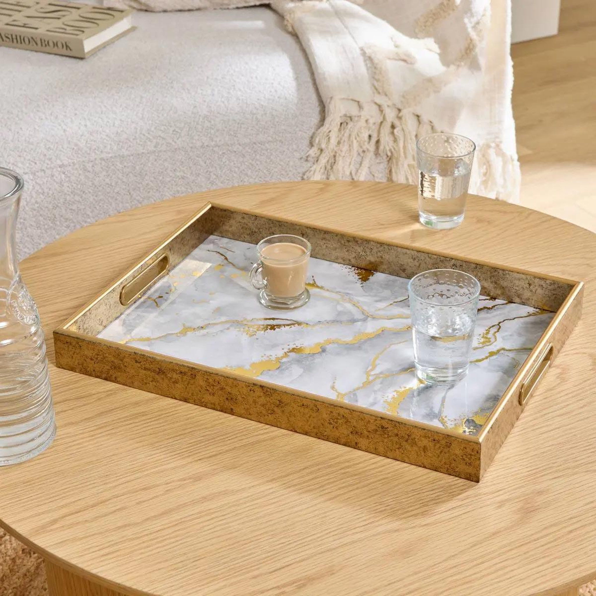 Voir la diapositive 2 : ATMOSPHERA Plateau de service déco  calvi  44cm blanc