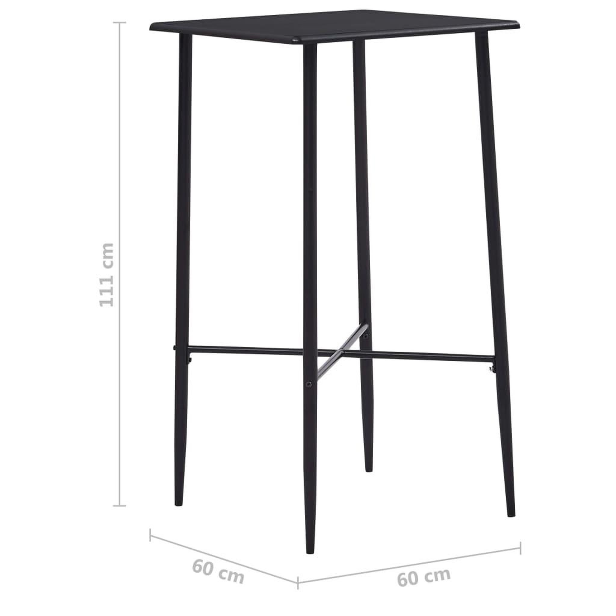 Voir la diapositive 5 : VIDAXL Table de bar Noir 60x60x111 cm MDF