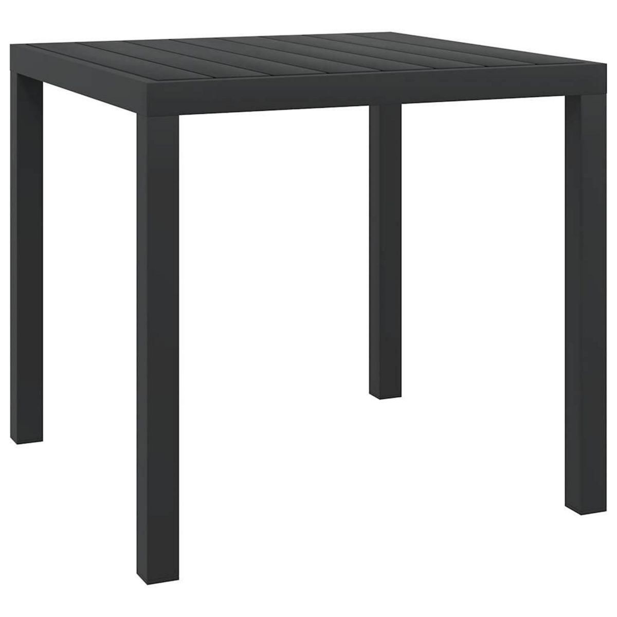 VIDAXL Table de jardin Noir 80 x 80 x 74 cm Aluminium et WPC