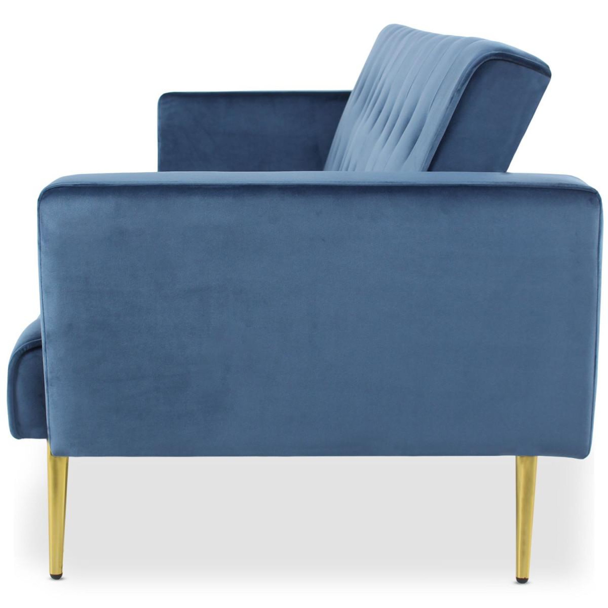 Voir la diapositive 5 : Paris Prix Canapé convertible velours  tybio  191cm bleu