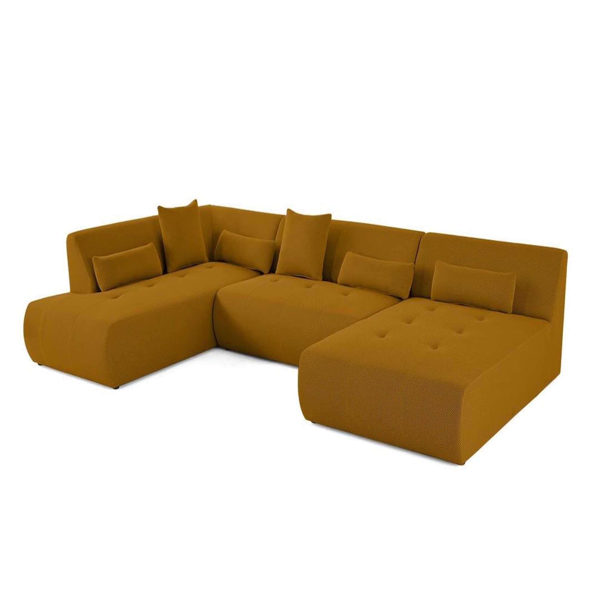 Voir la diapositive 2 : LISA DESIGN Onyx - canapé panoramique d'angle gauche - 7 places - en tissu mailles 3d