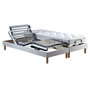 Voir la diapositive 1 : IDLITERIE Ensemble lit électrique relaxation multi lattes + Matelas Mousse à mémoire de forme Couleur - Gris Clair, - 2x90 x 200 cm