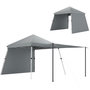Voir la diapositive 1 : OUTSUNNY Tonnelle barnum pop up automatique extensible max. 6x3m hauteur réglable sac transport inclus gris