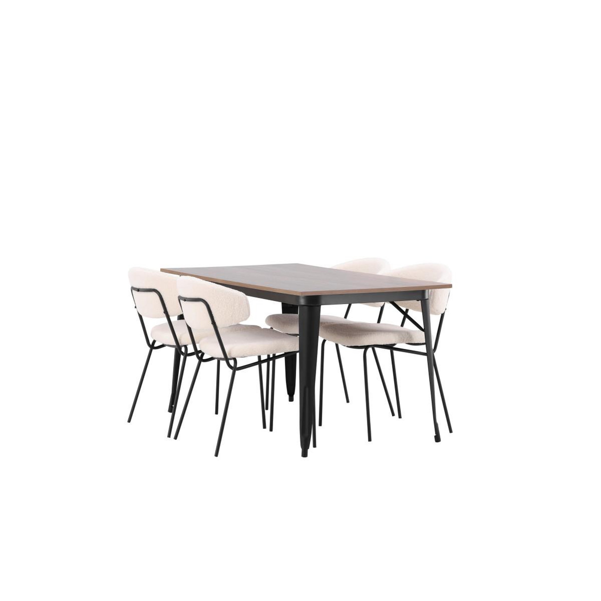 Voir la diapositive 3 : Paris Prix Ensemble table à manger & 4 chaises  tempe & chico  140cm naturel & blanc