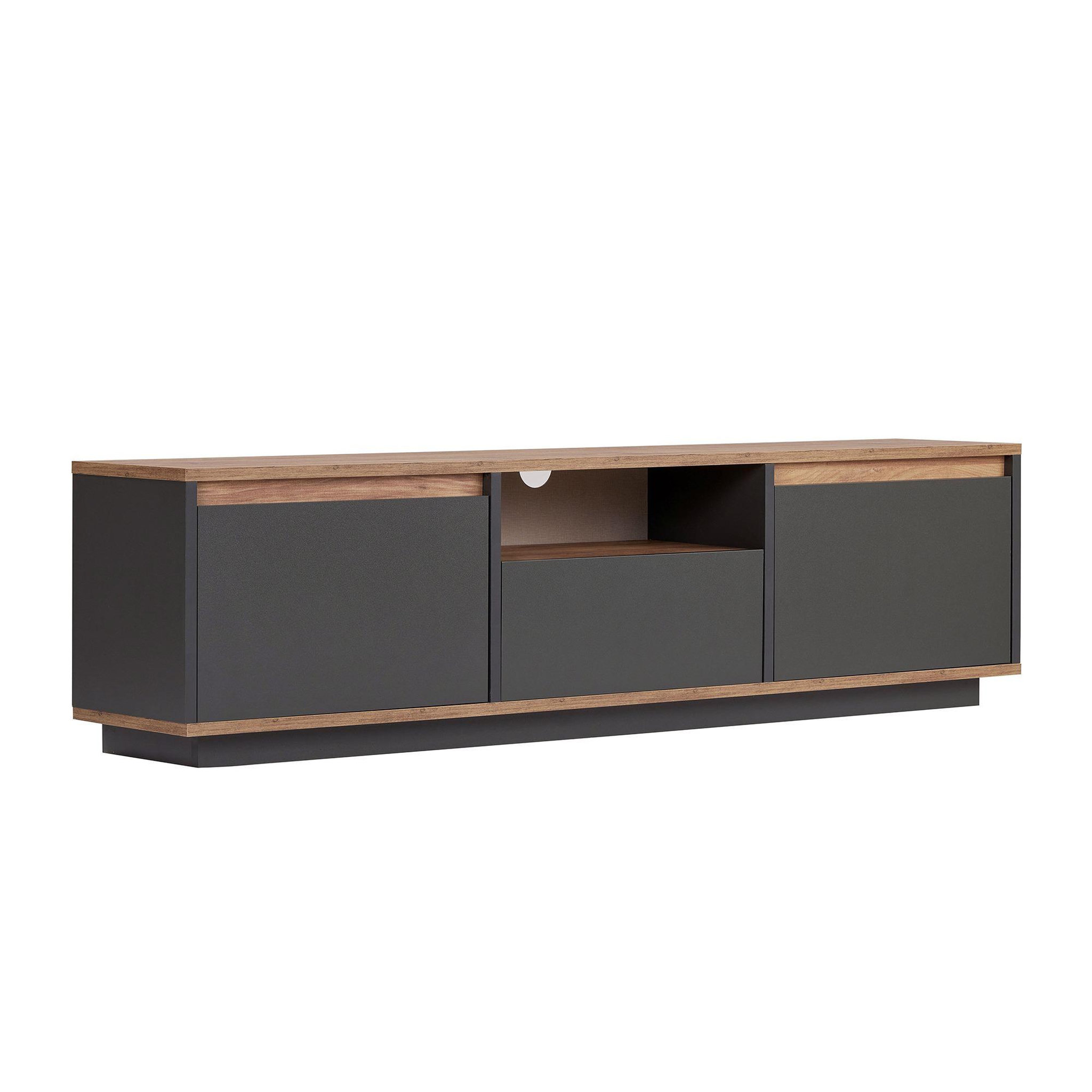 Habitat et Jardin Meuble TV en bois  Sentinel  - 160 x 30 x 42 cm - Gris anthracite