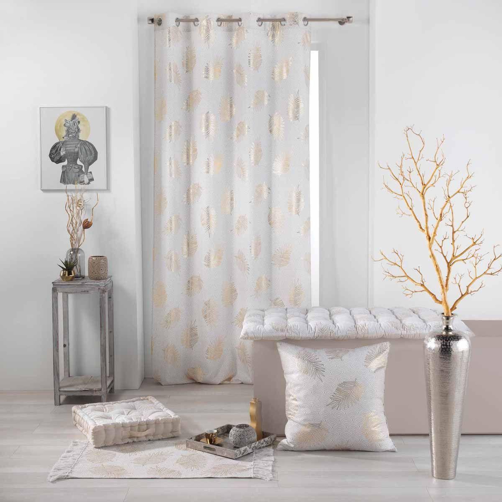 Voir la diapositive 5 : Douceur d'Intérieur Rideau voilage  sunny gold  140x240cm or