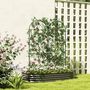 Voir la diapositive 2 : OUTSUNNY Treillis de jardin effet fer forgé oiseau - 2 supports plantes grimpantes - 50 x 150 cm - métal époxy noir