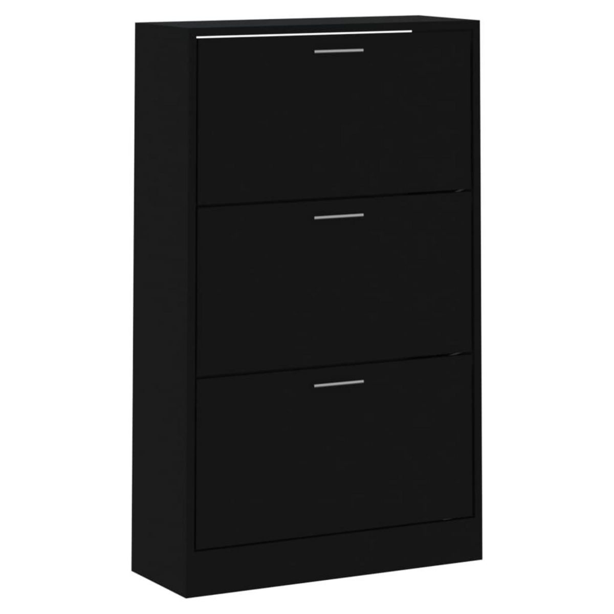 VIDAXL Armoire a chaussures Noir 63x24x103 cm Bois d'ingenierie