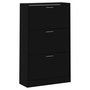 Voir la diapositive 3 : VIDAXL Armoire a chaussures Noir 63x24x103 cm Bois d'ingenierie
