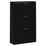 Voir la diapositive 3 : VIDAXL Armoire a chaussures Noir 63x24x103 cm Bois d'ingenierie