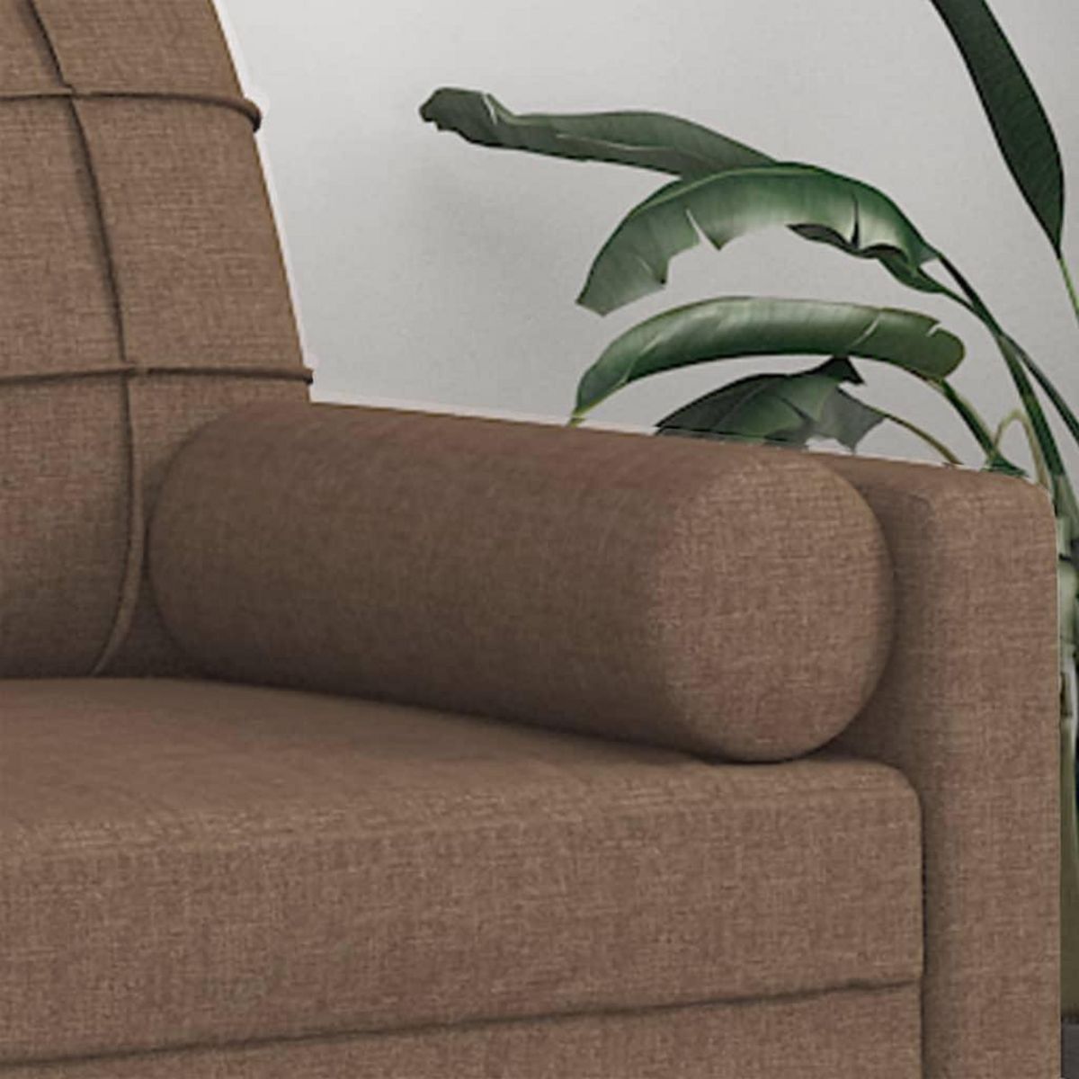 VIDAXL Coussins decoratifs lot de 2 Marron Ø15x50 cm Tissu