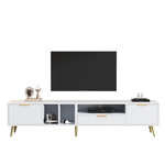 MERAX Meuble tv blanc 180 cm panneau de particules