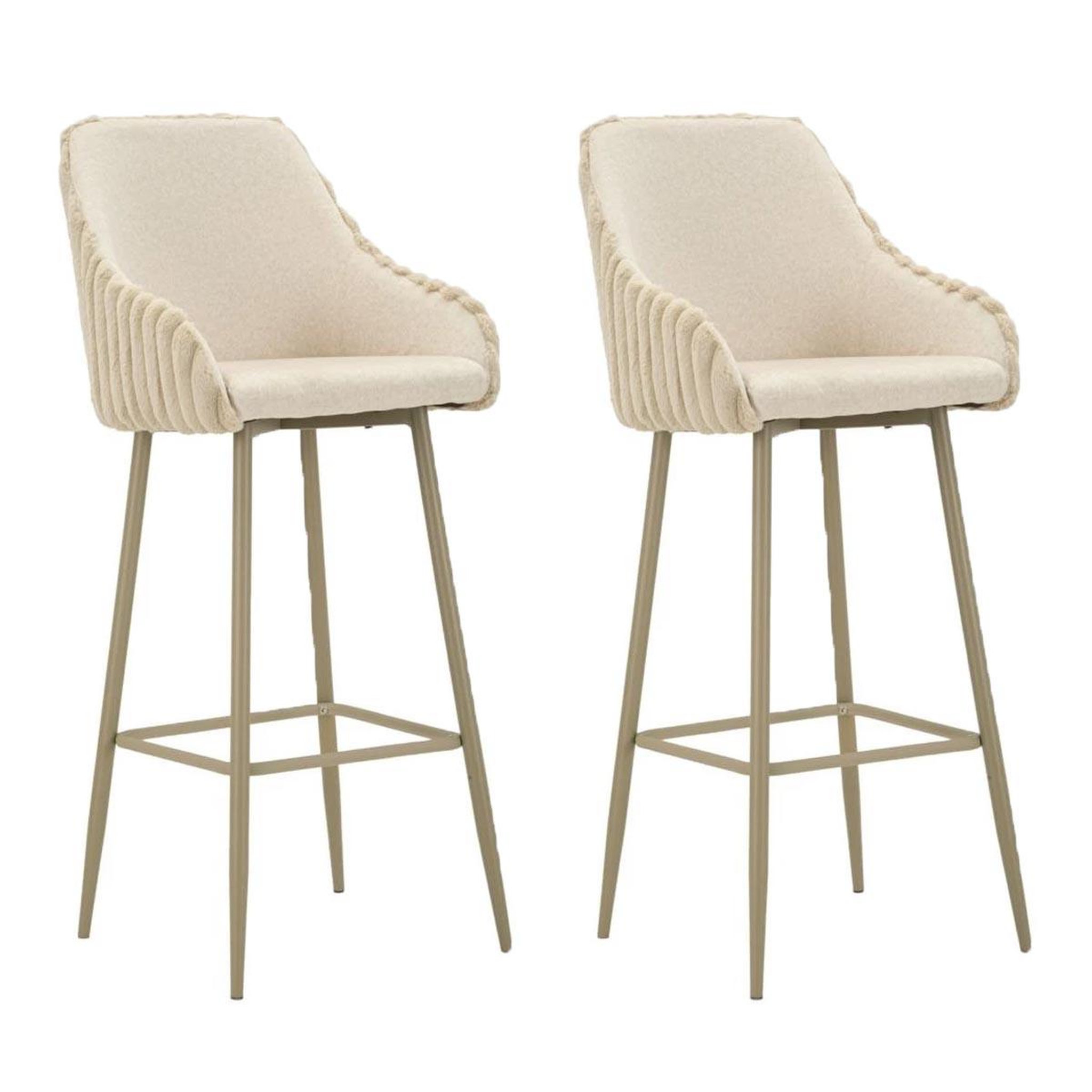 Paris Prix Lot de 2 chaises de bar  alaska  111cm crème