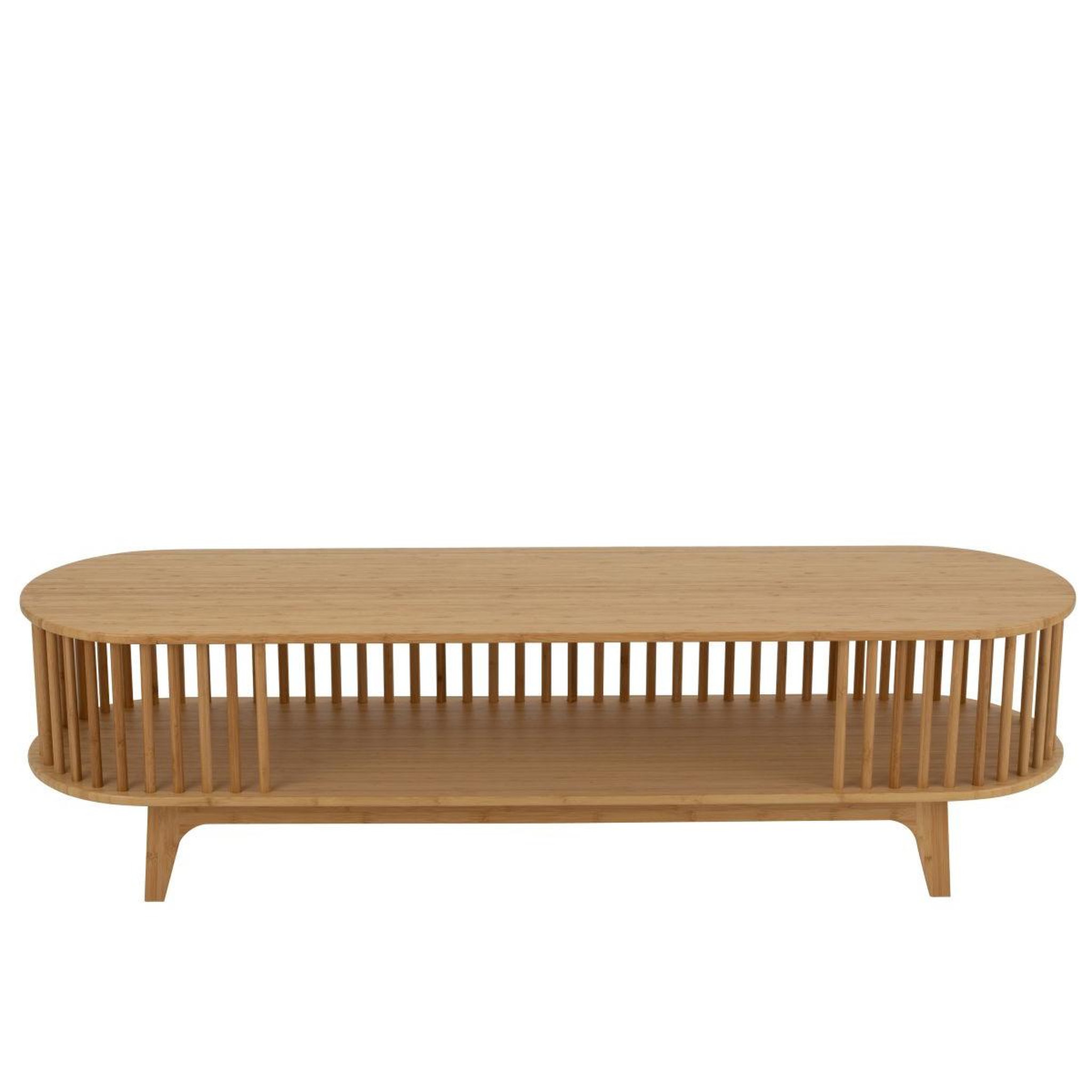 Voir la diapositive 4 : J-LINE Meuble tv en bambou  live  150cm naturel