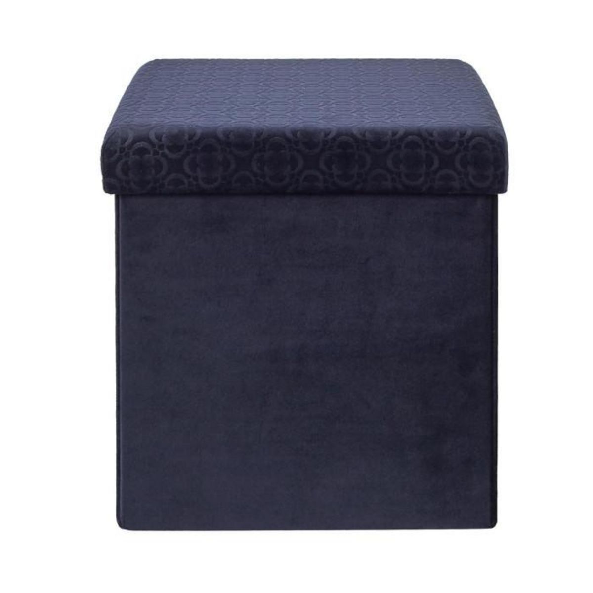 Paris Prix Pouf Pliable & Coffre  Rétro  38cm Bleu Nuit