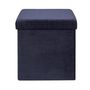 Voir la diapositive 2 : Paris Prix Pouf Pliable & Coffre  Rétro  38cm Bleu Nuit
