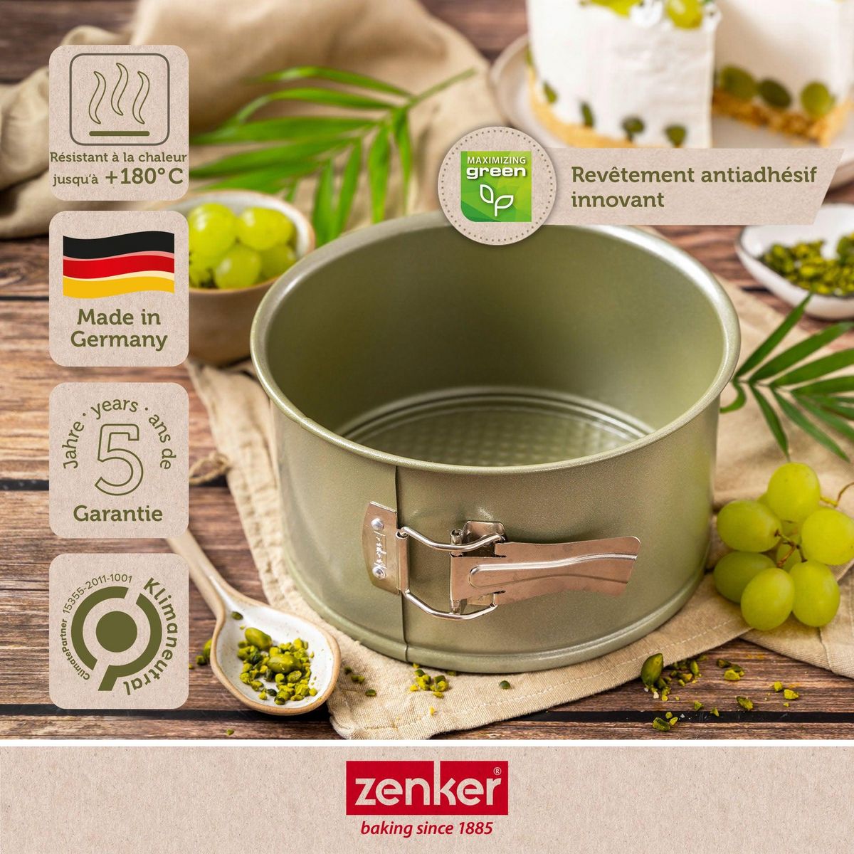 ZENKER Moule à panettone à charnière 18 cm Zenker Green Vision