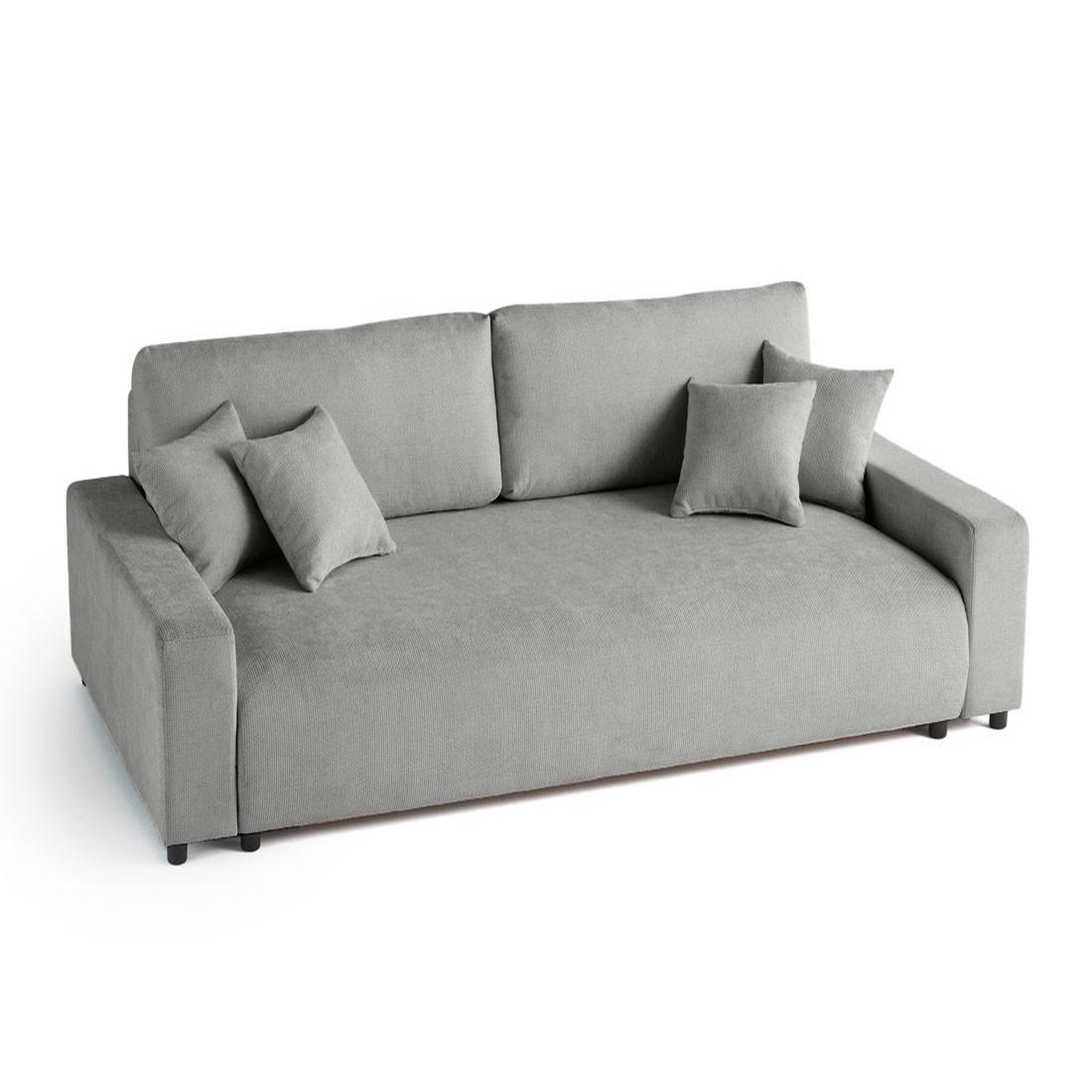 Voir la diapositive 5 : BEST MOBILIER Pivoine - canapé droit 3 places - convertible avec coffre - en velours texturé