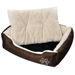VIDAXL Lit pour chiens Marron et beige XXL