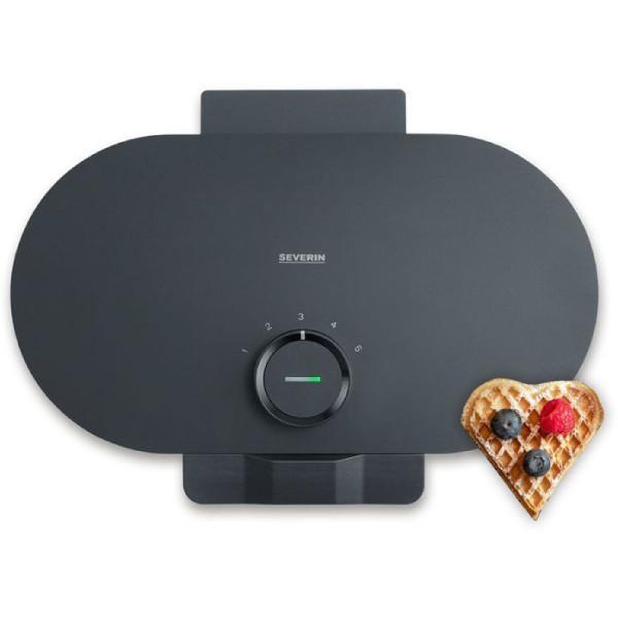 SEVERIN Machine a Gaufre - Gaufrier Electrique  duo - SEVERIN - WA2118 - 1200 W - Formes de coeur - Revetement céramique anti-adhésif - Noir