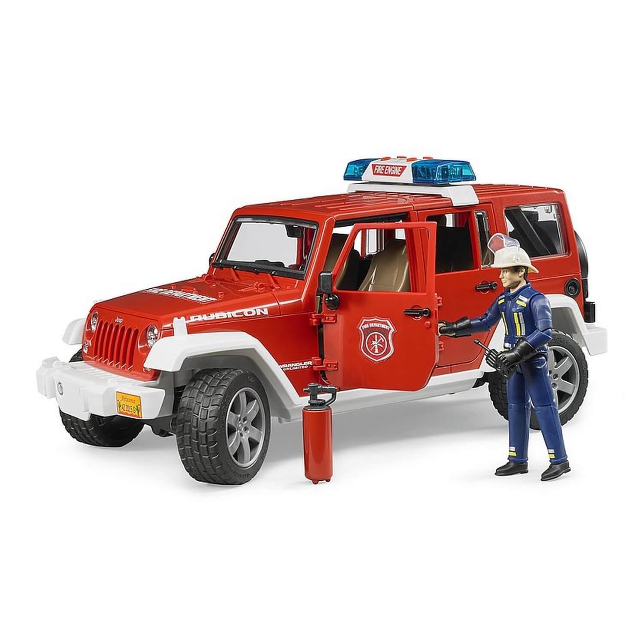 Voir la diapositive 2 : Bruder Véhicule pompier Jeep Wrangler Unlimited Rubicon