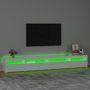 Voir la diapositive 4 : VIDAXL Meuble TV avec lumieres LED Blanc brillant 270x35x40 cm