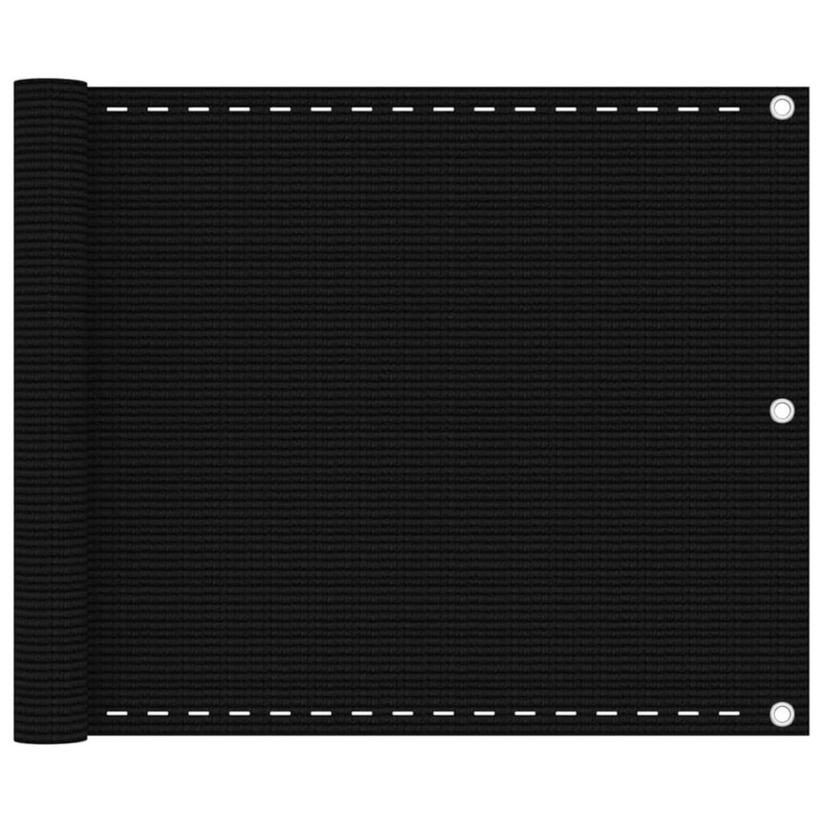 VIDAXL Ecran de balcon Noir 75x600 cm PEHD