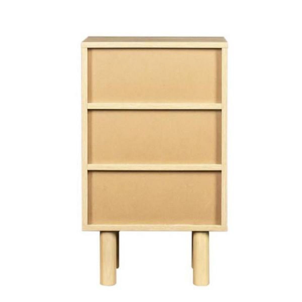MARKET24 Table de chevet LILA avec 3 tiroirs et 2 niches - Chene/bleu - Style contemporain - MDF - L40 x P24 x H67 cm
