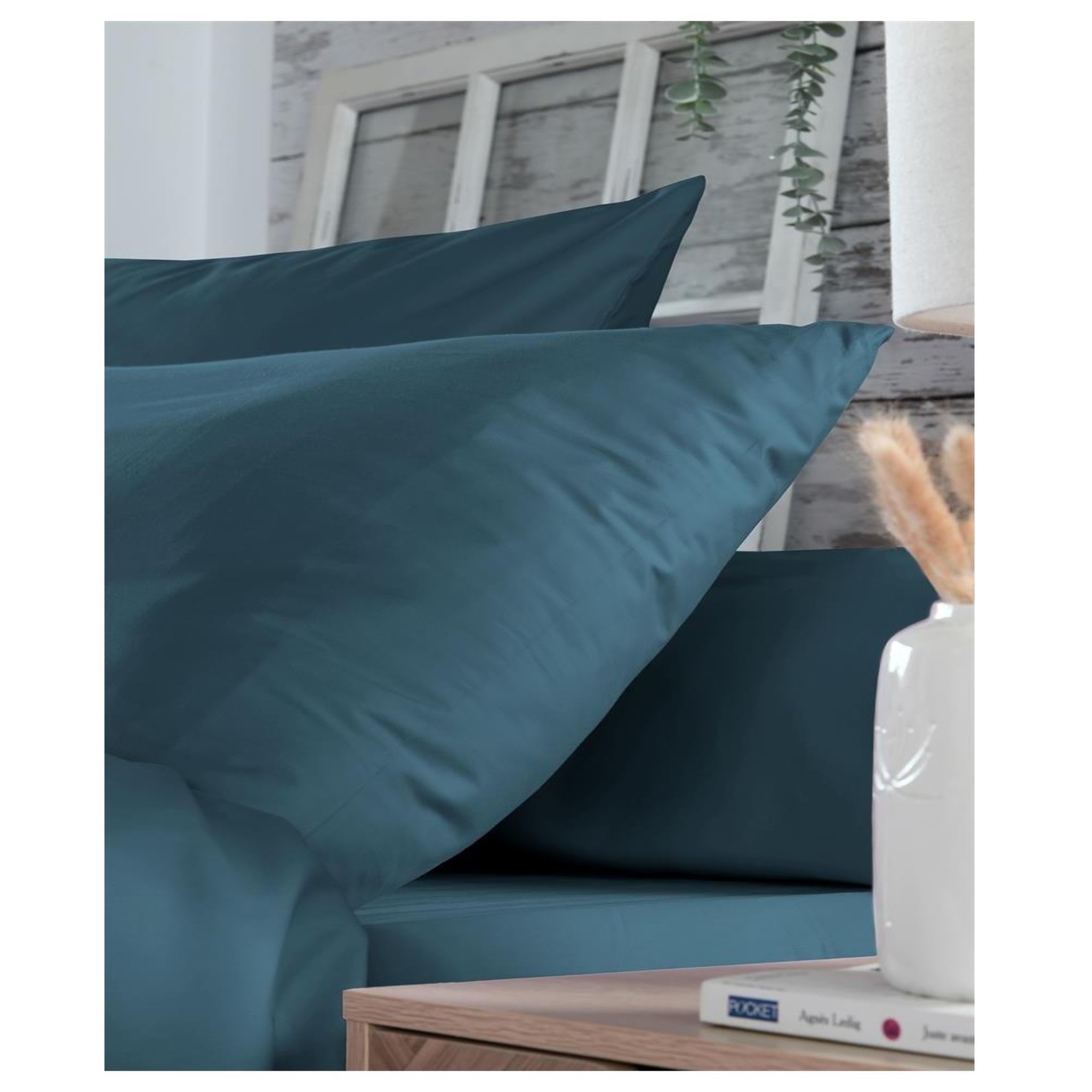 Voir la diapositive 5 : Eden Drap housse percale en coton nuage