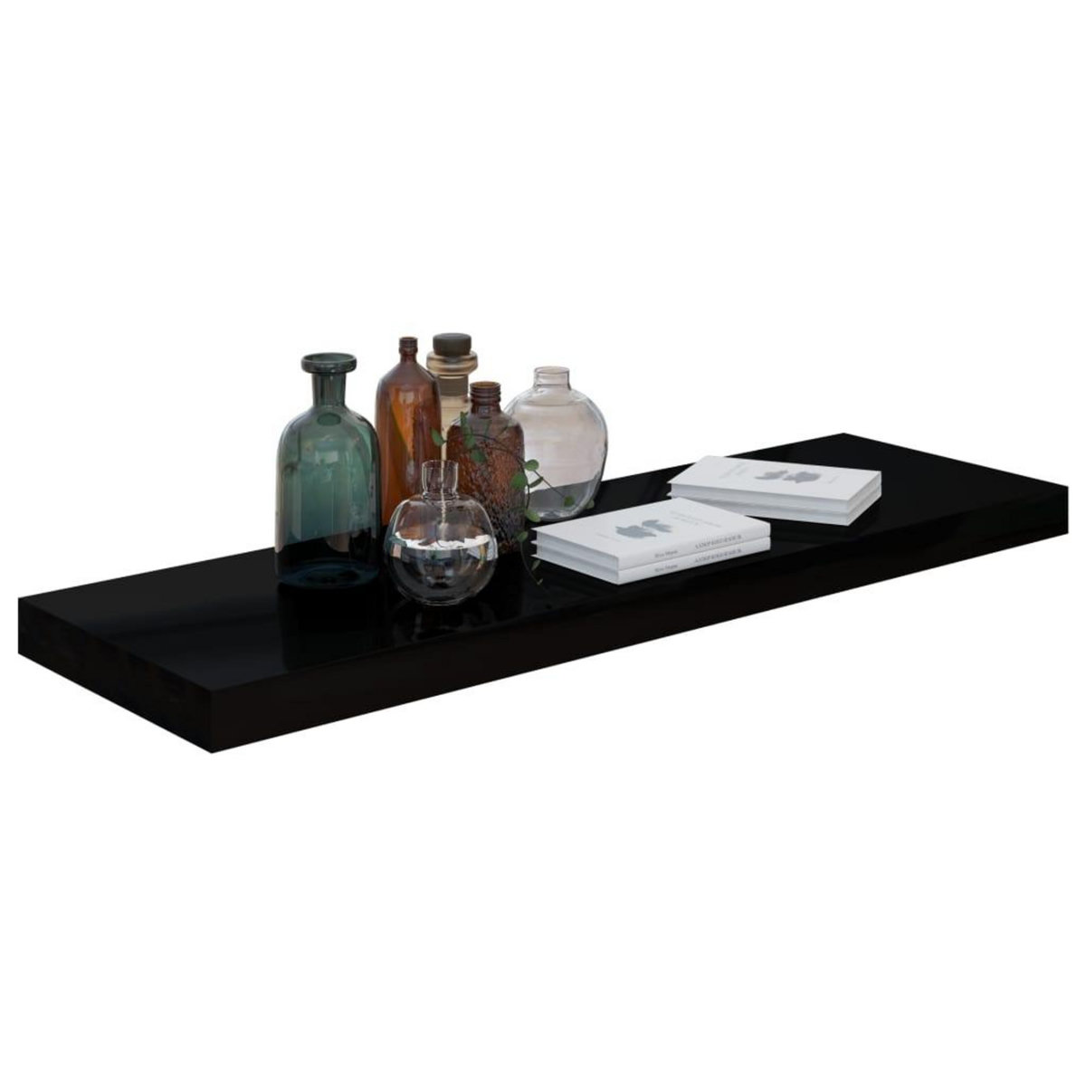 VIDAXL Etagere murale flottante 4 pcs Noir brillant 80x23,5x3,8 cm MDF